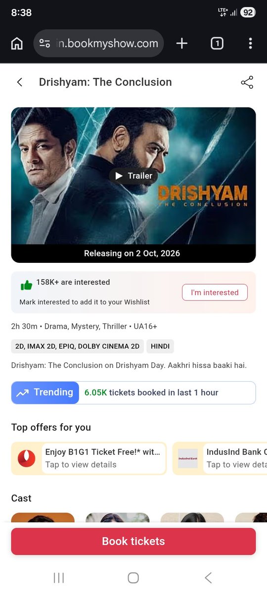 Filmy98332Fun's tweet photo. Tornado 🌪 about to START..6k crossed in NoTime 🤞
#drishyamtheconclusion https://t.co/wJFvPLY4Hx