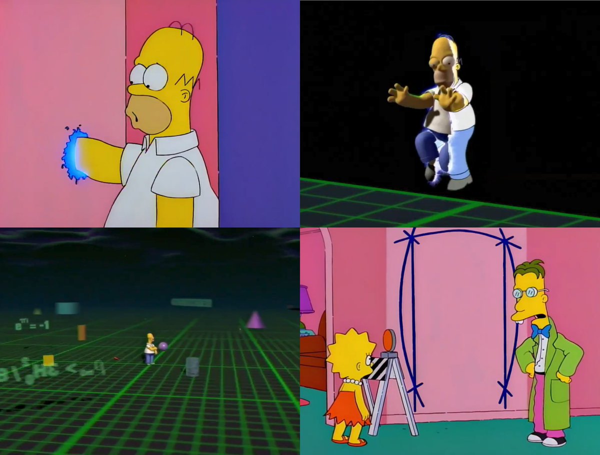 kanethecarter's tweet photo. Clearly people have forgotten that The Simpsons did the Backrooms first, over 30 years ago. This episode literally includes someone using blue tape to mark a noclip zone. https://t.co/1guqHarITV