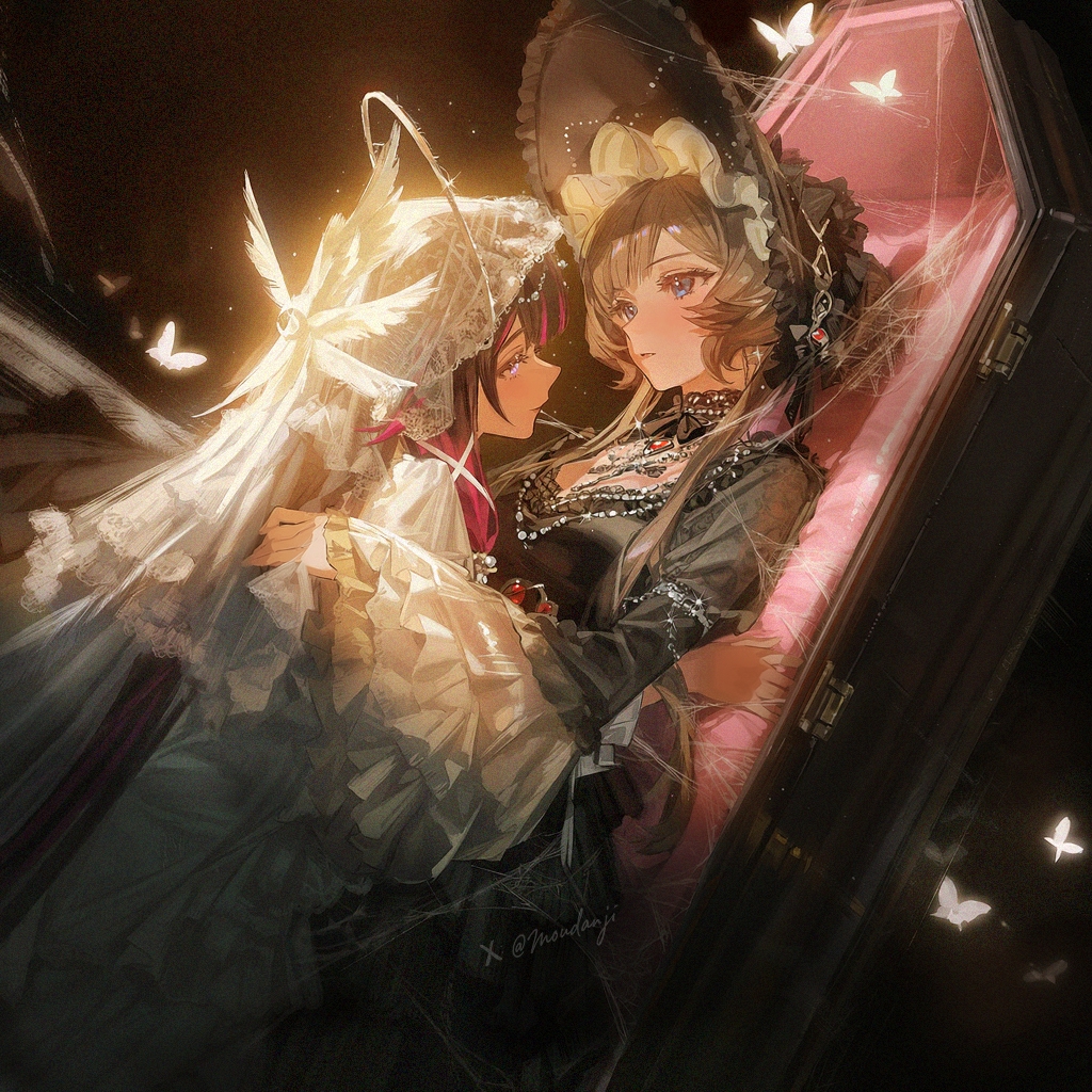 moudanji's tweet photo. I found my salvation in your coffin, surrounded by butterflies and faint glow.
#GenshinImpact #Columbina #Sandrone #GenshinFanart https://t.co/cals5Elr7J