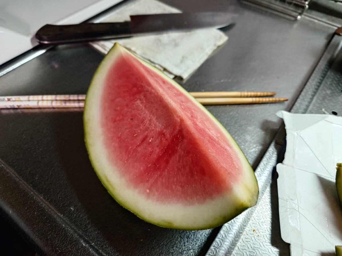 9216Bytes's tweet photo. 実家から貰ってきたスイカが手抜き作画すぎる https://t.co/WCgVTO2nJ1
