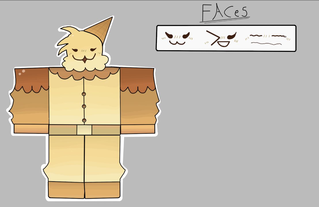 ankylops's tweet photo. 😋🍦ICE CREAM NOOB SKIN CONCEPT🍦😋 *fanmade* 
(Honestly, I couldn't think of any custom items to include, so apologies for that.)

#Forsaken #robloxart #asym #conceptualart https://t.co/doVqHw4gHA