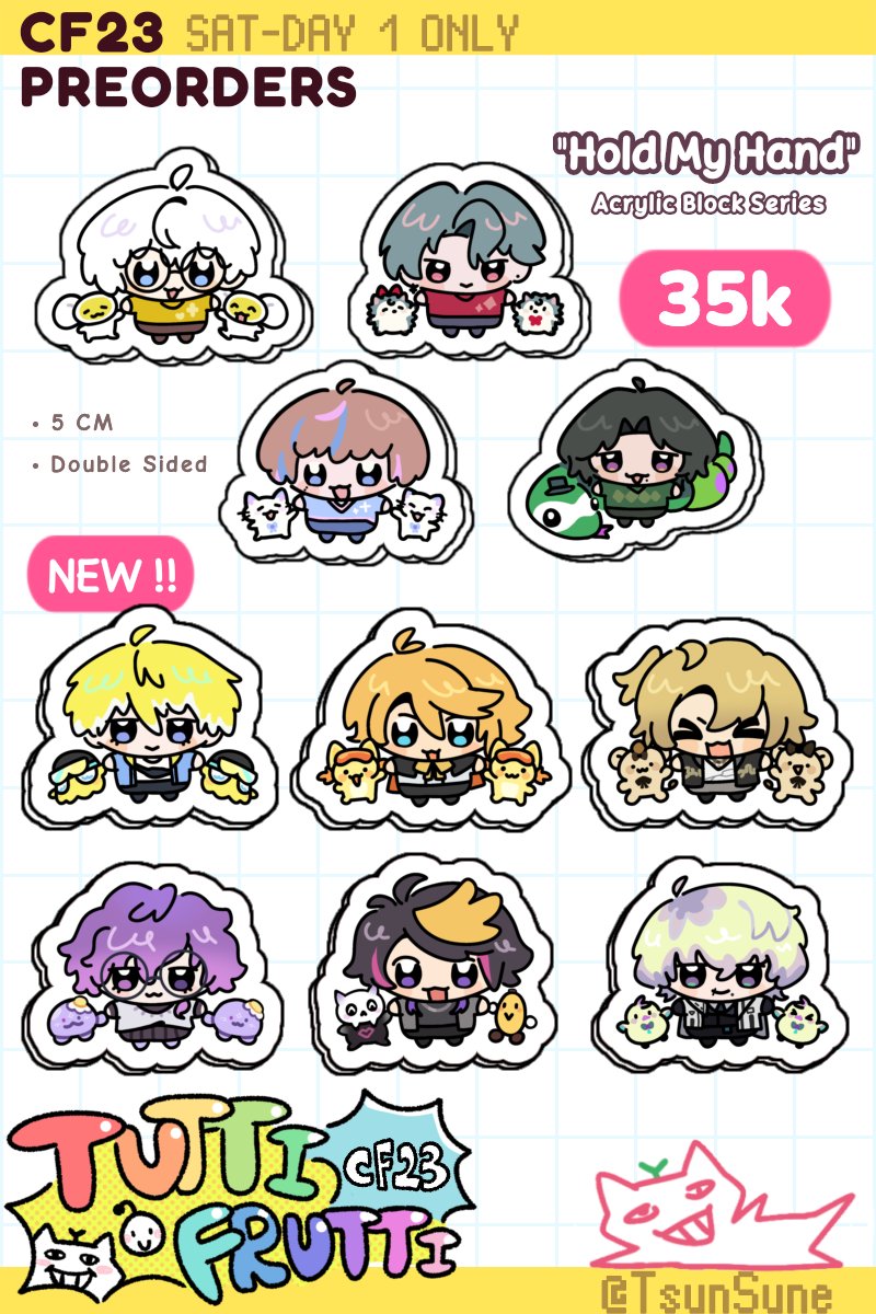 Tsunsune's tweet photo. [💖🔄 are appreciated!]

#CF23 Flash PO! 

TUTTI FRUTTI - DAY 1 ONLY
PO might close early

🗓PO Period: 1 Oct - 4 Oct
📦Mail Order: Manual / CO 🍊
💖Nijisanji EN
❗️Booth No R-27b

⬇️ PO Link
#comifuro23 #CF23Catalogue https://t.co/T6juZ2elLN