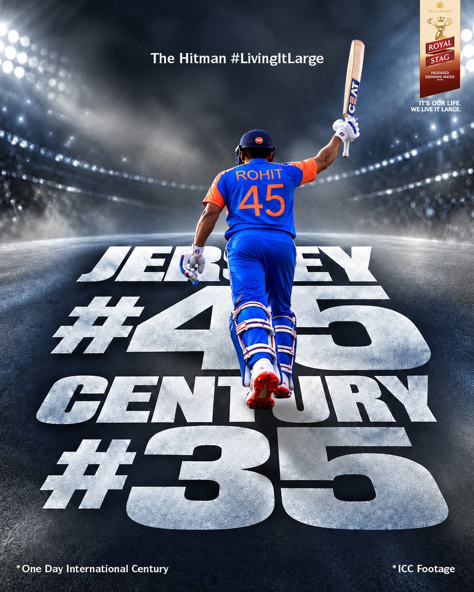 royalstaglil's tweet photo. 45 ON HIS BACK. 35 IN THE RECORD BOOKS.

#Hitman #RohitSharma #Century #LiveItLarge https://t.co/XYtwWhfUJF
