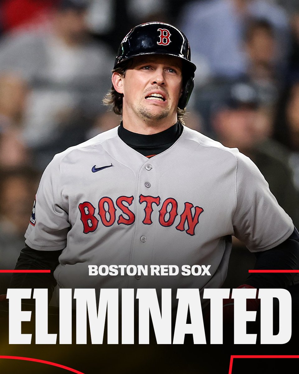 SportsCenter's tweet photo. The Boston Red Sox have been eliminated from the MLB postseason by the New York Yankees in back-to-back seasons. https://t.co/mBn0NWpbrA