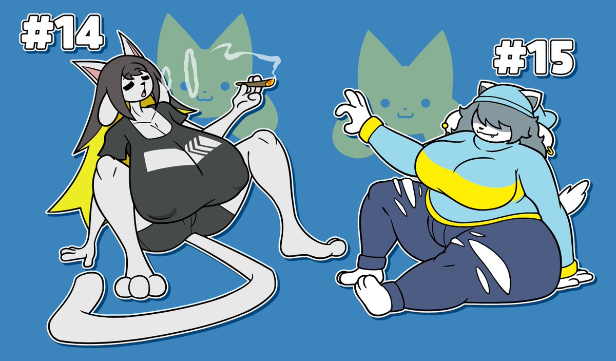 AgrexoAxo's tweet photo. SepTEMMber #14 &amp; #15 - Rally &amp; Storyshift Tem

For my finale. it's time to unwind. So these tems enjoy a puff of that good temflake-infused kush -w-

Rally owned by @submarine_screw 
Storyshift Tem design by https://t.co/aRRCkSqtEe
 #omgTemmHi https://t.co/hkCS3nbllS
