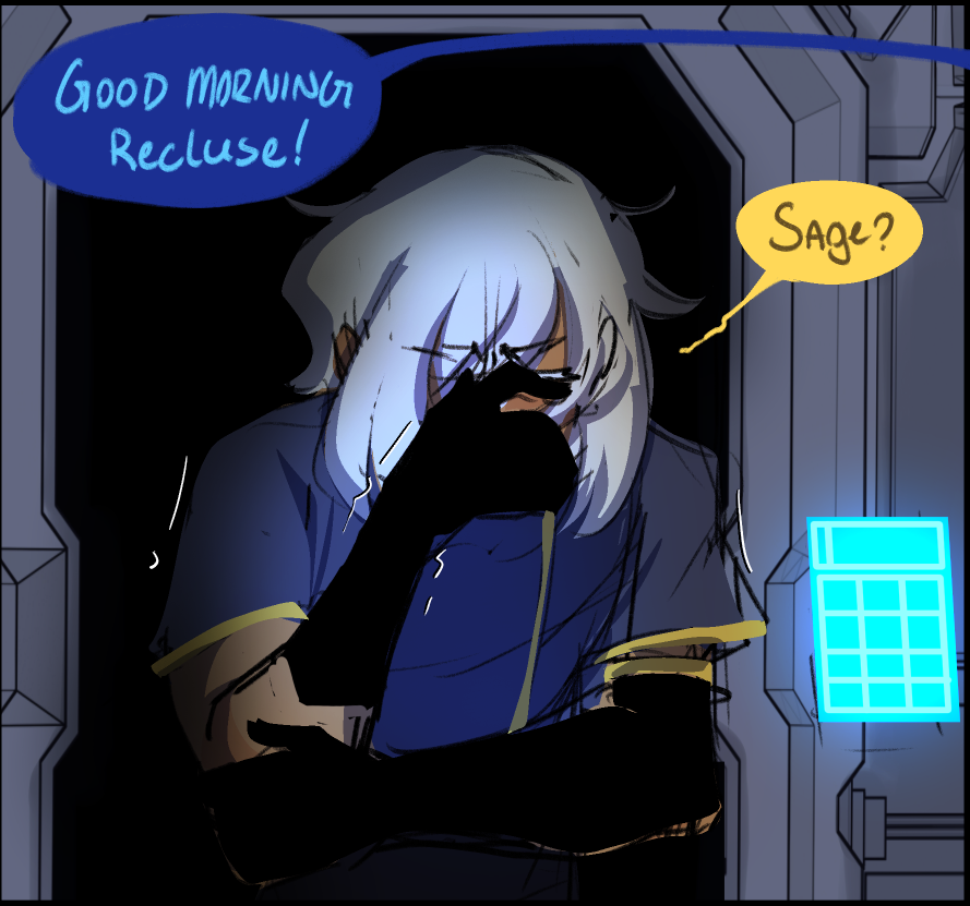 _Turtle_Wizard_'s tweet photo. SPACE AU
Recluse's first night on the SPIRE! (ship)

Sage is doing his best.. Its been awhile since he's talked to anyone. 

Even longer since he's spoken to humans so... rusty is an UNDERSTATEMENT.
#shadowvanilla #shadowmilk #purevanilla #cookierunau #cookierunkingdomfanart https://t.co/BH1uGOlFBn