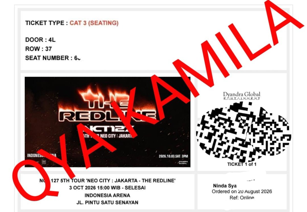 cyeolls's tweet photo. WTS!! WANT TO SELL NCT 127 THE REDLINE IN JAKARTA!!! 

CAT 3, 3 JT NEGO (1 TIX)

DIURUS SAMPE TIKET FISIK

#nct127 #redline #WTS https://t.co/2zbHVLQYs9