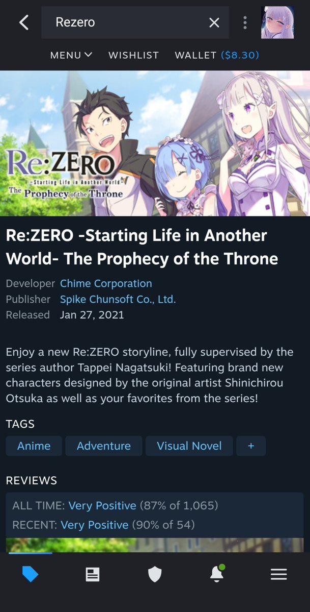 luma2334's tweet photo. I'm gonna do a steam giveaway  for  the rezero game whoever is the winner dm me your steam friend code and ill gift it to you via steam the only rules is to like and repost this post and comment something rezero related in the comments #rezero #anitwt https://t.co/57QFSzY3gq