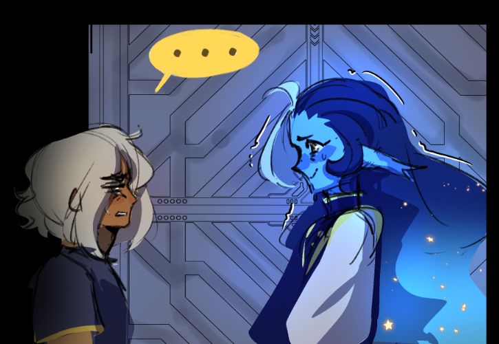 _Turtle_Wizard_'s tweet photo. SPACE AU
Recluse's first night on the SPIRE! (ship)

Sage is doing his best.. Its been awhile since he's talked to anyone. 

Even longer since he's spoken to humans so... rusty is an UNDERSTATEMENT.
#shadowvanilla #shadowmilk #purevanilla #cookierunau #cookierunkingdomfanart https://t.co/BH1uGOlFBn