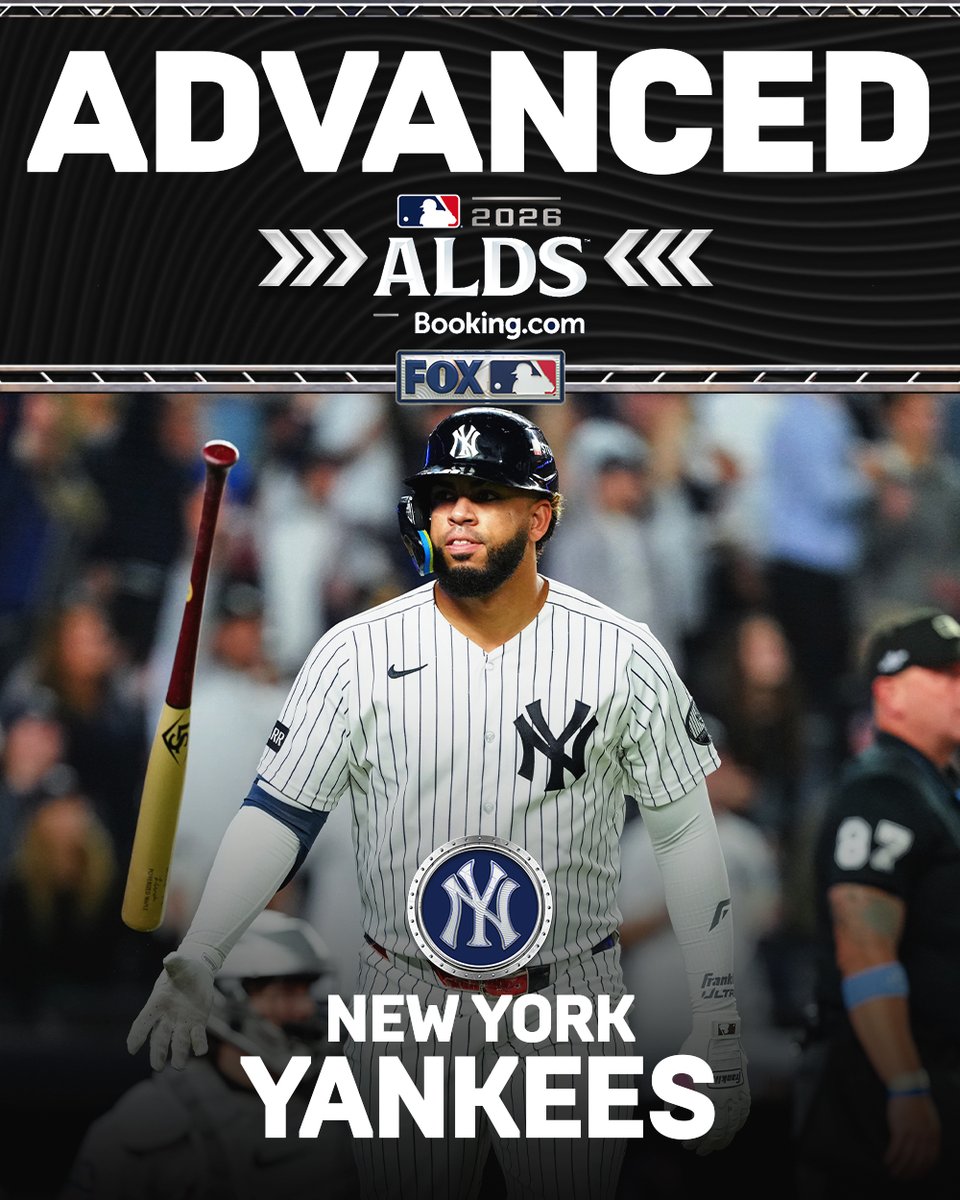 MLBONFOX's tweet photo. The Yankees are moving on to the ALDS for the 3rd straight year! https://t.co/KdpKgH3BLq