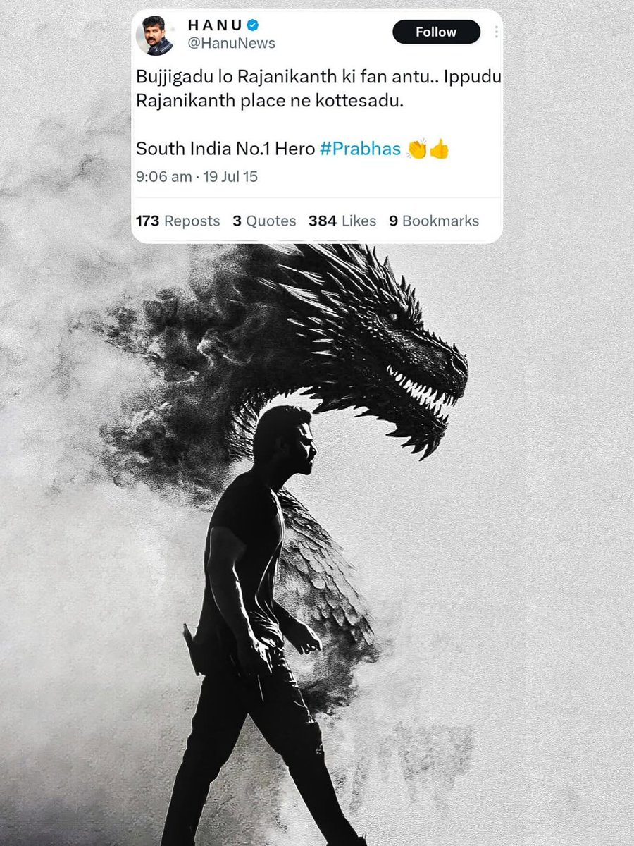 darlinganil8688's tweet photo. Prabhas 🔥🦕🥳

India biggest superstar Prabhas 💥 📈

#PrabhasBirthdayMonth
#Prabhas #Fauzi https://t.co/pqlrUHMLeI