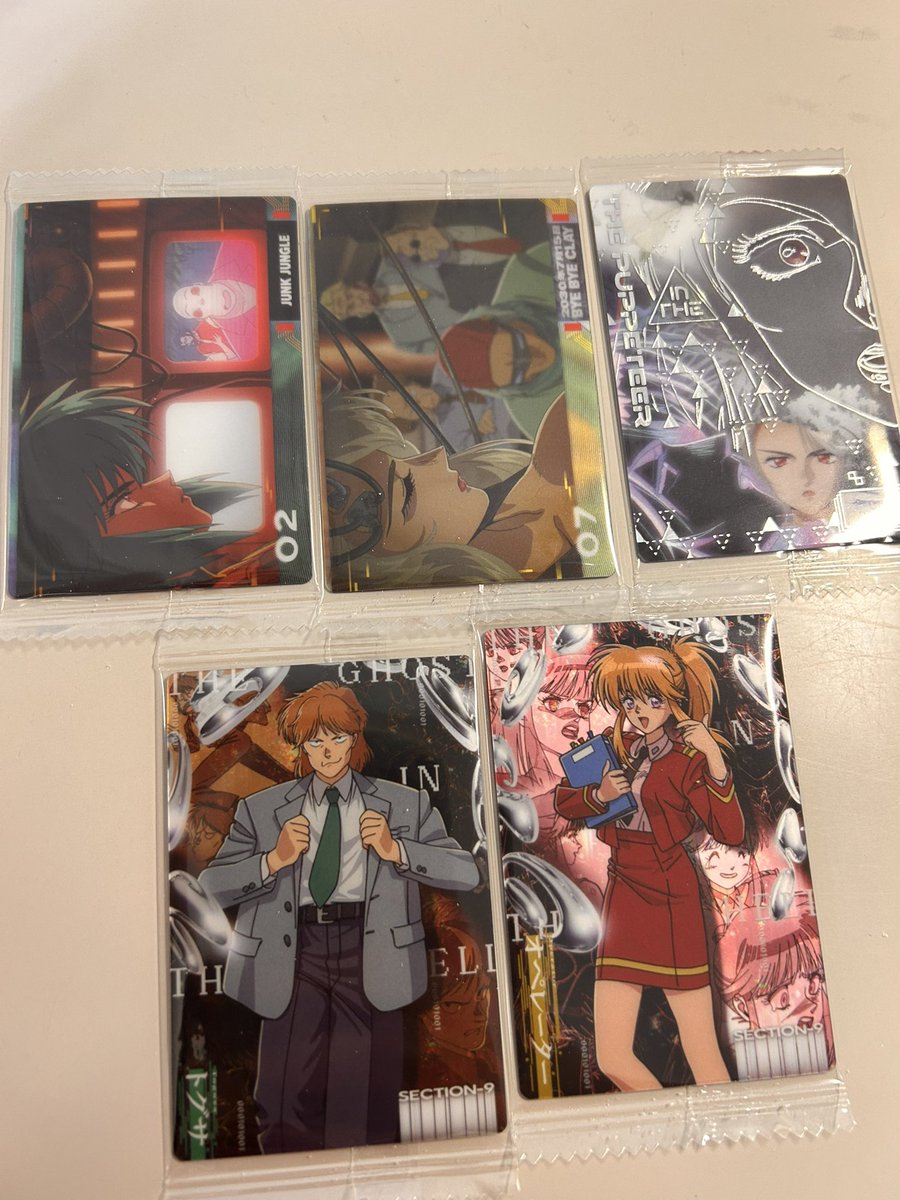 s7h_hd's tweet photo. 【交換】
攻殻機動隊 ウエハース
譲→
02 07  トグサ　オペレーター　25
求→
素子　
場面写01、2枚目画像
郵送　固定ツイート手渡し可 https://t.co/AOgZO3geKs