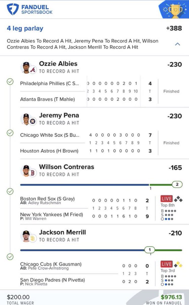 ParlayWithMia's tweet photo. Sweat-free wild card hit parlay ✅

Get ALL My VIP Picks On My Bio 🌟

(Make sure to follow me to get free picks)

#MLB⚾️|#NBA🏀|#CBB🏀|#Prizepicks🔐#PROPS|#POTD📋#PARLAY|#NHL|#Picks #CSGO🔫|#WAKEANDCASH|#WNBA🏀#LaneKiffinHour #Summerleague @Playbook https://t.co/D1fds8jx2f