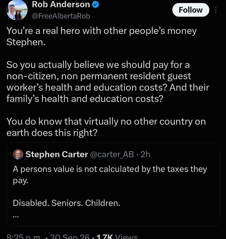 aasingleton17's tweet photo. Blocked by Rob this week so I can't QT, but with that said.

Yes. If you pay taxes, you should have access to the services those taxes pay for. 

I would be happy for my tax dollars to support a family over, say, a multi-million-dollar referendum to save my job #ableg https://t.co/sfq54GwGAR