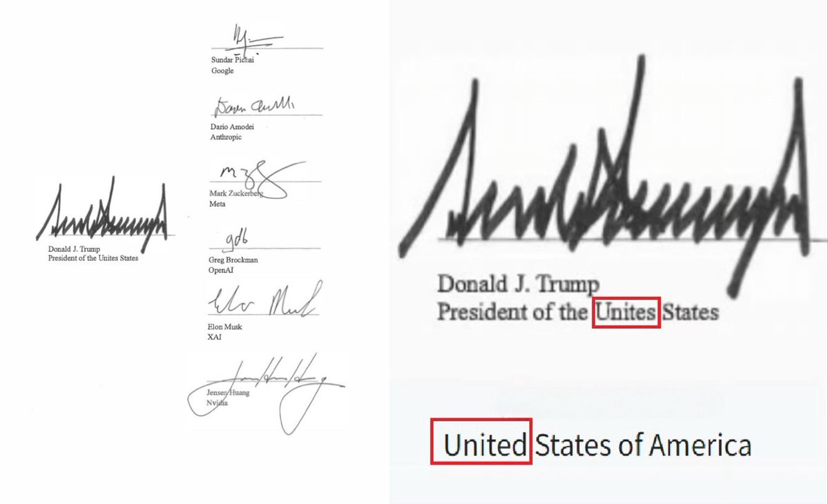 OopsGuess's tweet photo. They finally achieved Super Intelligence.

The United States did not survive spellcheck. https://t.co/fA3R0jsD85