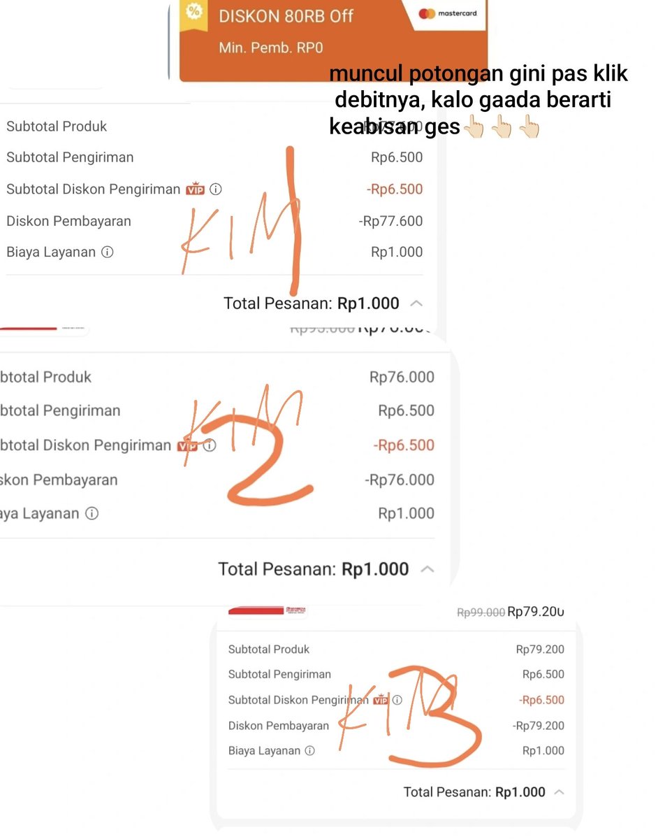 kimmyexp's tweet photo. Alhamdulillah dapet 3x 😭😭

dari 234RB cuma bayar 3RB nangis😭😭

aku pake blu bca semua yaaa

debit biasa war jam 10
debit virtual pake jam 10:11
debit yg garuda pake jam 10:15 

klo udh ga motong berarti abis ges😭 buldep lagi https://t.co/9dlFJHvw70
