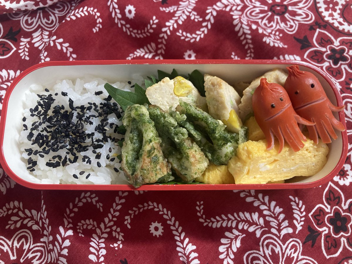HANACO18's tweet photo. アオノリとアオサノリは別モノって知らなかった
#お弁当 https://t.co/BU2T3ZWEcY
