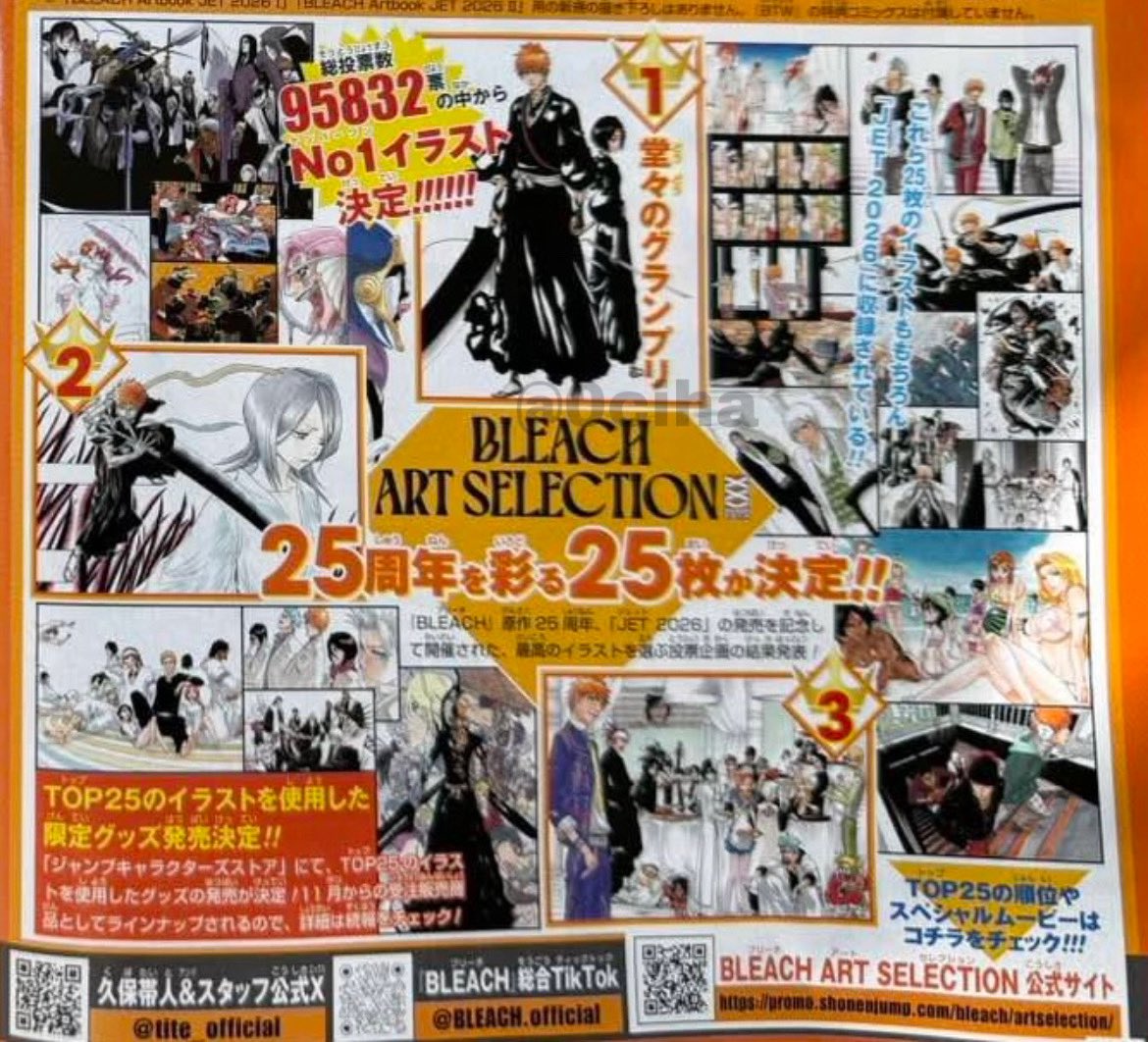 0ciiha's tweet photo. #BLEACH 

Tite Kubo's 25-Year Best Illustration Poll Results: The illustration of Rukia and Ichigo secured 1st place with 98,000 votes https://t.co/i7ZswQXJxE