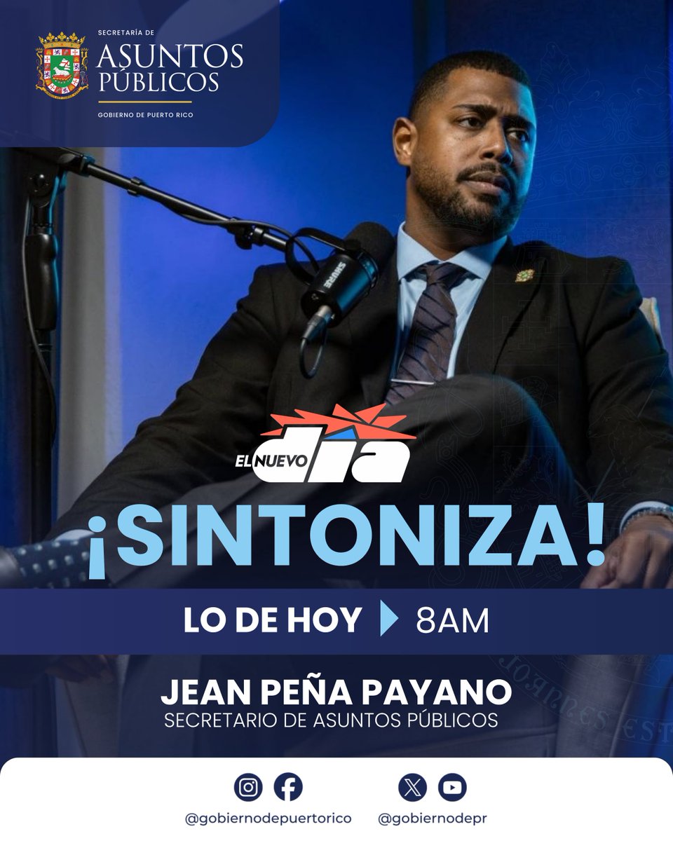 jeanppayano's tweet photo. Mañana estaré a las 8:00am en el Podcast #LoDeHoy del periódico El Nuevo Día ! https://t.co/j88r2BIptm