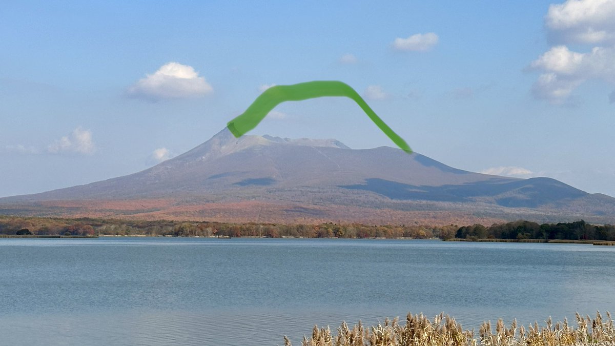 North_ern2's tweet photo. 北海道駒ヶ岳が1640年大噴火で発生させた山体崩壊どれだけヤバかったかというと、それまで駒ヶ岳は富士山と同じ形で標高は推定1700mあった。それが噴火で山の上半分が消し飛んで1100mの今の形になった。600m分の「山だったもの」が火砕流となって麓や海へ一気に流れ込んだ。…考えるだに恐ろしい。
この山体崩壊で発生した溶出物と岩石の濁流は山の南から東にかけて大きな被害をもたらし、南側では折戸川が堰き止められて今の駒ヶ岳山麓に広がる大沼や小沼などの湖沼群ができた。東側では鹿部の出来澗崎など火砕流が海に到達して新たな岬が作られ、また海に流れ込んだ火砕流は津波をも発生させ、渡島半島から十勝にまで被害をもたらした。特に噴火湾対岸の有珠周辺では7.5mほどの津波が起きてアイヌ700名が犠牲になった。
昭和4年の大噴火ではここまでの被害は幸いにも発生しなかったが、山麓では大量の火山噴出物の影響で函館へ電力を供給していた大沼発電所が使用不能になったほか、多数の人的、家屋被害をもたらした。
こんなやつ次に噴火したら…しかも行儀が悪い火山だし…って考えてしまうのも当然な存在なので、マジで勘弁してください。いつまでも綺麗な君でいてください（地元の民）