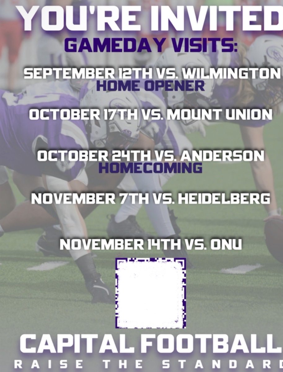 JaydenGroce's tweet photo. Thanks to @Coachcalexander for the game invites to @CapitalU_FB games very blessed definitely would be attending one! #CapFB #Capfam #Raisethestandard https://t.co/32tluUlMP2