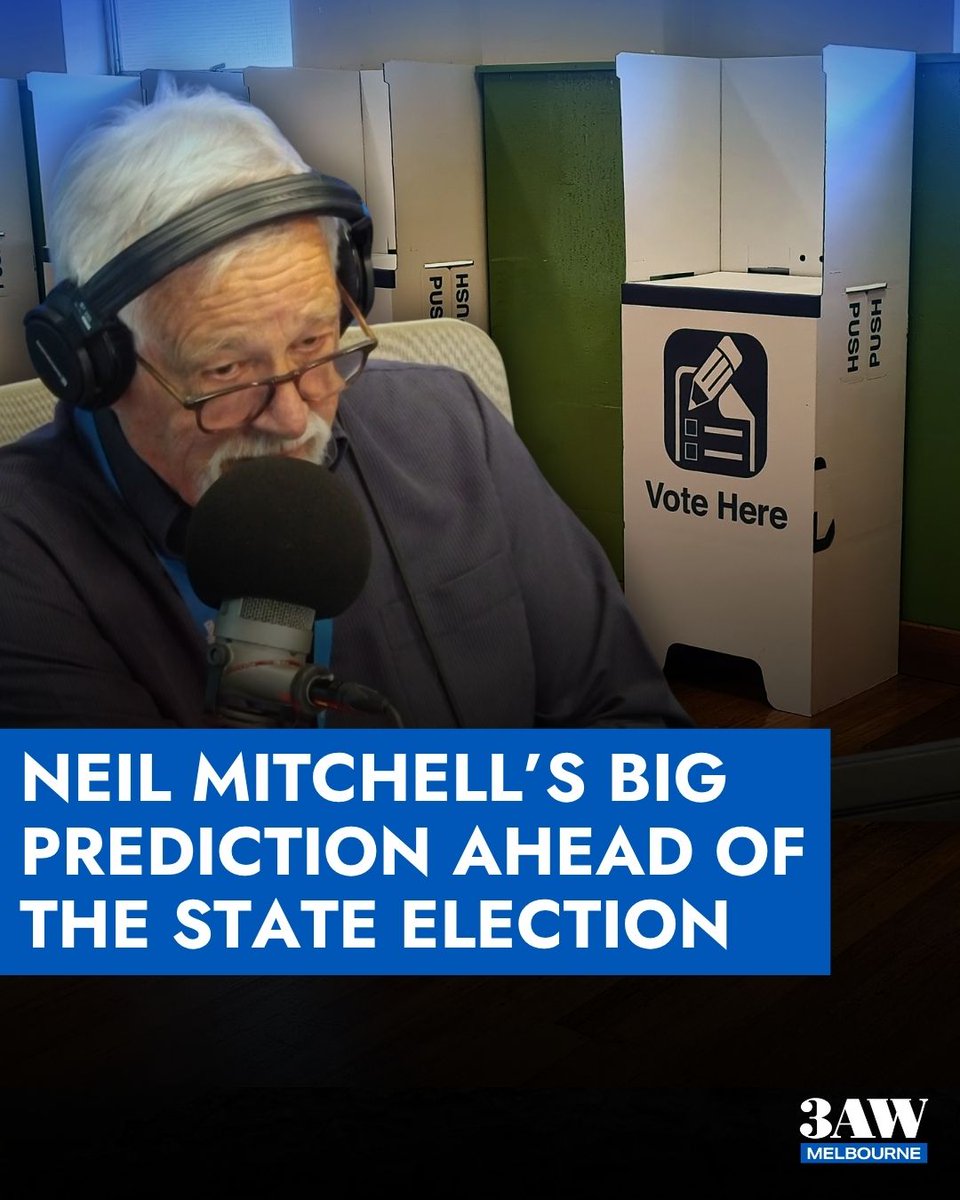 3AW693's tweet photo. The former 3AW Mornings host admitted it's going to be the "least predictable" election in the state's history.

NEIL'S PREDICTION HERE 👉 https://t.co/BpTZNA2Atc https://t.co/mYjnA6XAf3
