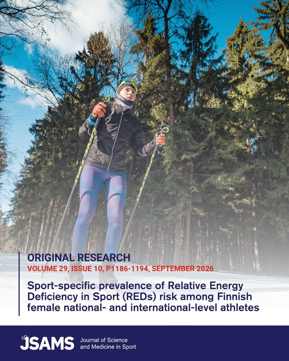 _JSAMS's tweet photo. Findings from a recent study support routine, sport-specific REDs screening, using multiple clinical indicators rather than relying on a single marker.
Read the article: https://t.co/ft8yQYg1Q8 
#research #sportscience #FemaleAthlete #Nutrition #WomenInSport #REDs #AthleteHealth https://t.co/omAkCmQbJZ