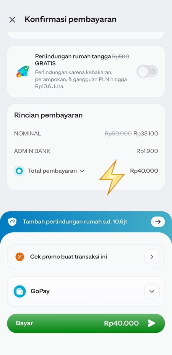 Kitingku0416's tweet photo. PROMO ALERT!!! Token PLN 50rb ada diskon 10rb nih di aplikasi gopay, jadi cuma bayar 40rb udh sama biaya admin guys! buruan yang lagi butuh token PLN serbu aplikasi gopay dehh #PLN50RBCUMA40RB https://t.co/ChF7PpA9Hq