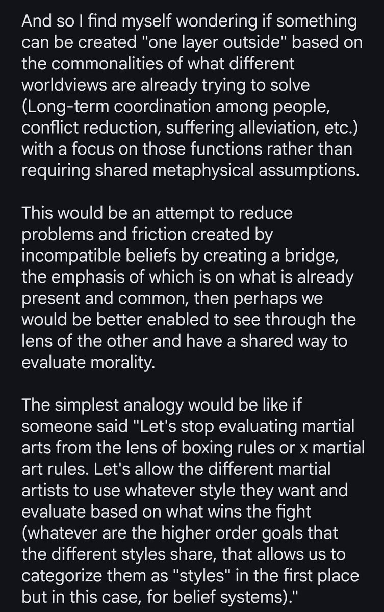 athena_notes's tweet photo. @taijitu_sees @sunriseoath Back again. Hello. So this is what I wanted to ask you both about. 

"If Christianity is already the worldview about bridging other worldviews and forming an alliance against death and destruction, is there any point to making a new framework meant to do that?" https://t.co/Njlup7vYEn
