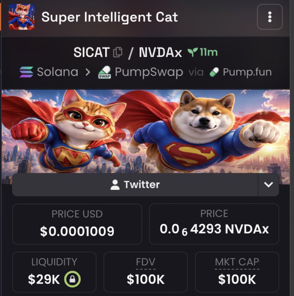 USronaIldcarter's tweet photo. Free trade:

I think $SI becomes the no #1 meme on solana and this $SICAT can easily reach 5 Million.

Because its cat season so imo $SICAT pumps easily from here.

Drop wallets + retweet and check wallet in 60 mins ! https://t.co/PGBBUpxK0z
