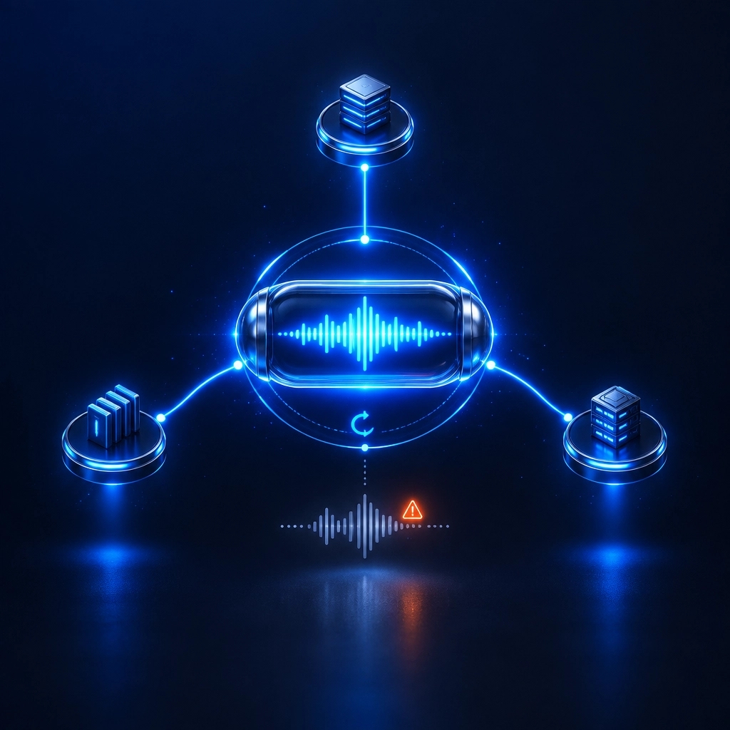 GetDunamis's tweet photo. One stale voice prompt can break trust. Tag every IVR/announcement version, detect stale copies, verify propagation across every edge, queue, and tenant, and retain rollback evidence. #CloudTelephony #CCaaS #CloudOps https://t.co/YX049Sg8Q4