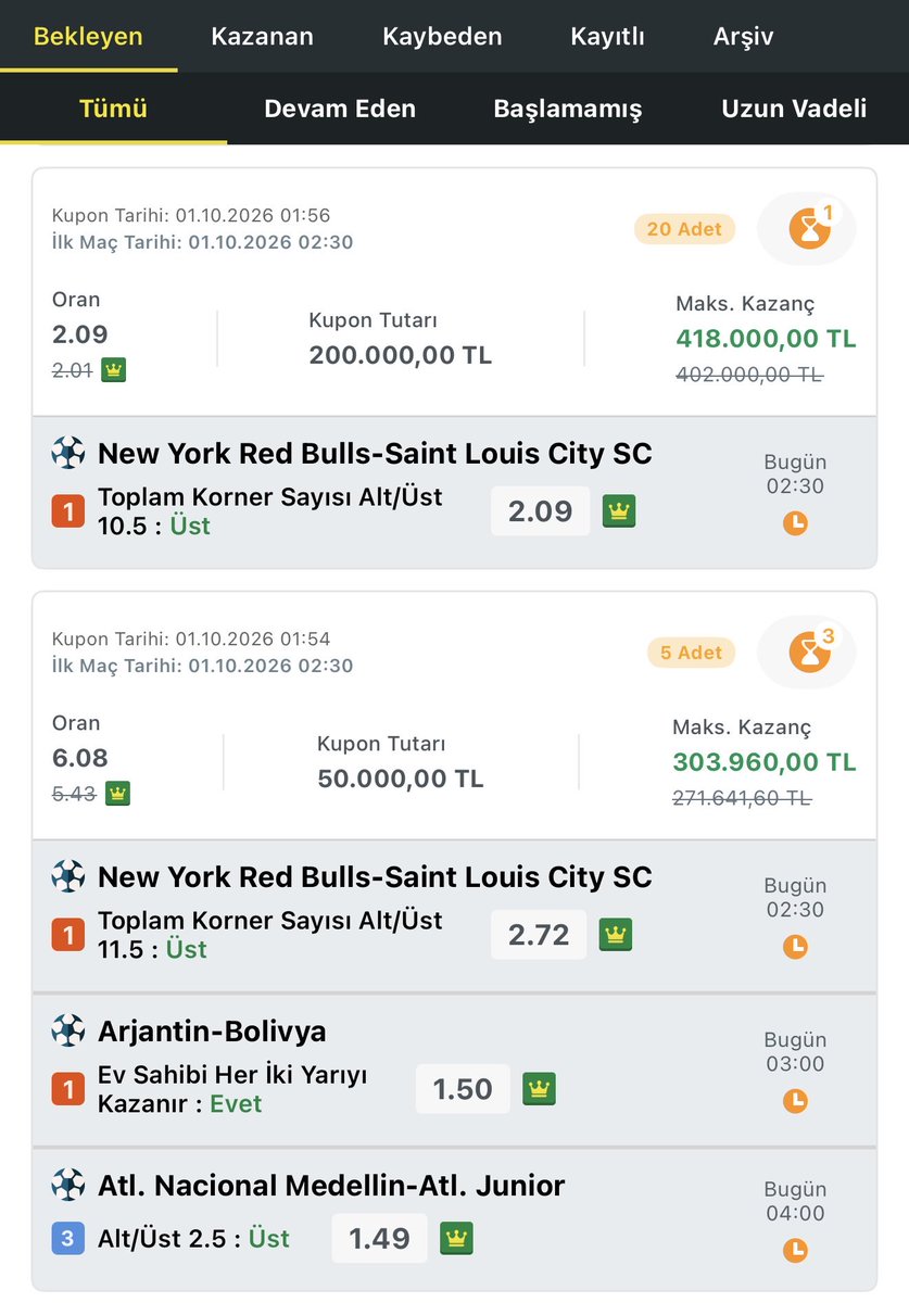 tolitip's tweet photo. Beyler hangisi kazanırsa küsurat sizin
2 si kazanırsa 20K hemen 4 kişiye atarım.
Şartları söylemeden yapanlardan çekerim:) https://t.co/N0cxF7tECw