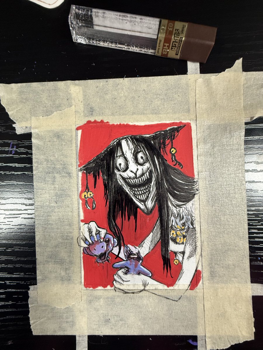 eepprraa's tweet photo. The creation of destruction 
Iykyk 
Prayers to a mountain spirit will only protect you for so long 
You’re debts must be paid in full with your soul 
#cardart #mierukochan https://t.co/LPloNzvvmc