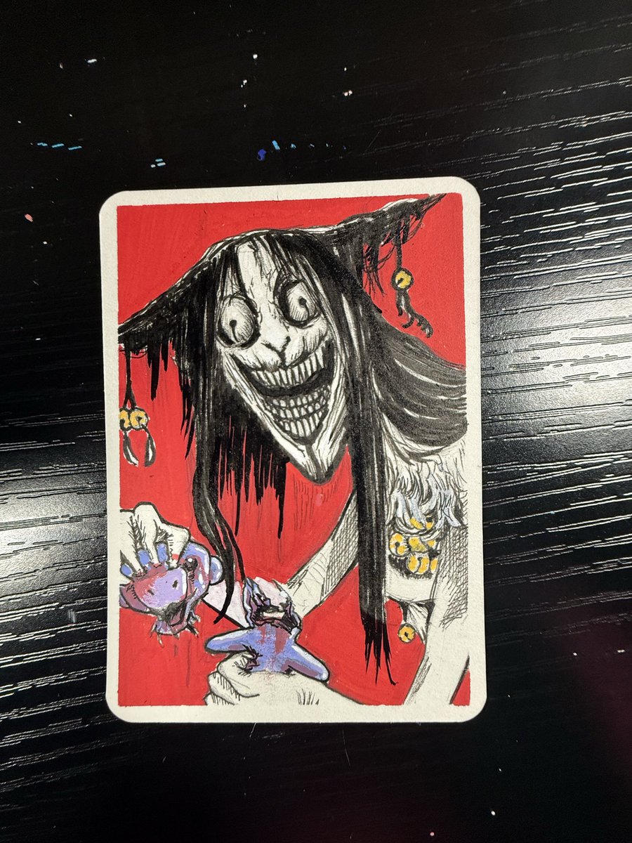 eepprraa's tweet photo. The creation of destruction 
Iykyk 
Prayers to a mountain spirit will only protect you for so long 
You’re debts must be paid in full with your soul 
#cardart #mierukochan https://t.co/LPloNzvvmc