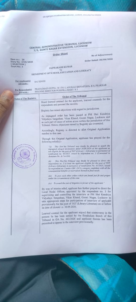 vikasgurjar930's tweet photo. क्या कोई संस्थान अब कोर्ट से ऊपर है ।
@KVS_HQ 
@NVS_HQ 
@NCBC_INDIA 
@PMOIndia 
@RahulGandhi 
@AmitShah 
@priyankagandhi 
@TheNewspinch 
@DrKirodilalBJP https://t.co/lElZD2OWI3