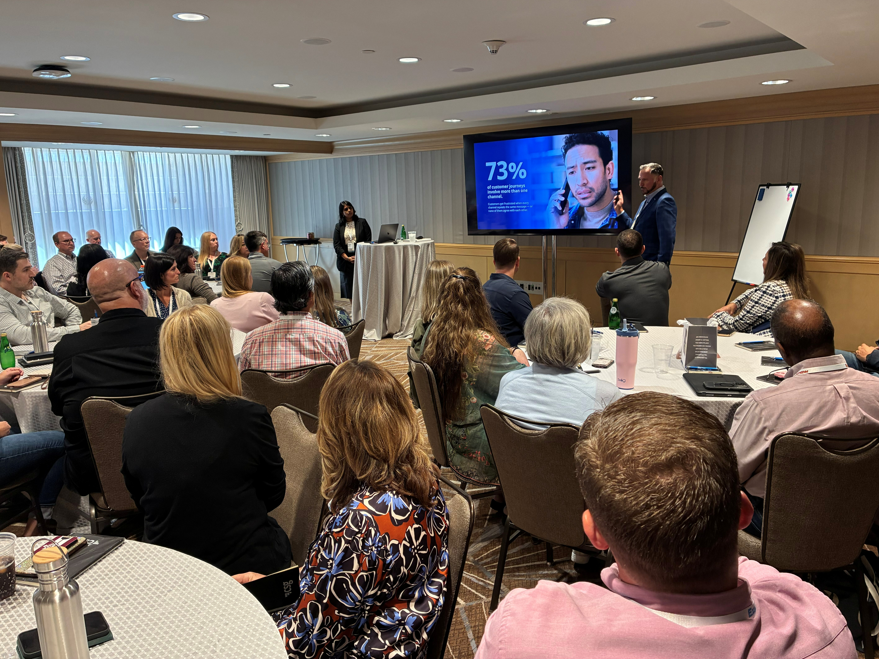 ExecsInTheKnow's tweet photo. Incredible day so far at #CRSScottsdale! 🌵🙌

Gatestone led on balancing AI &amp; human connection, followed by interactive Tech Workshops with CSG, @AssembledHQ, @wearetpgroup, REGAL, @Zenarate, &amp; @IntouchCX.

Big thanks to our hosts &amp; speakers for bringing the insights! https://t.co/zhzAB5pDIZ