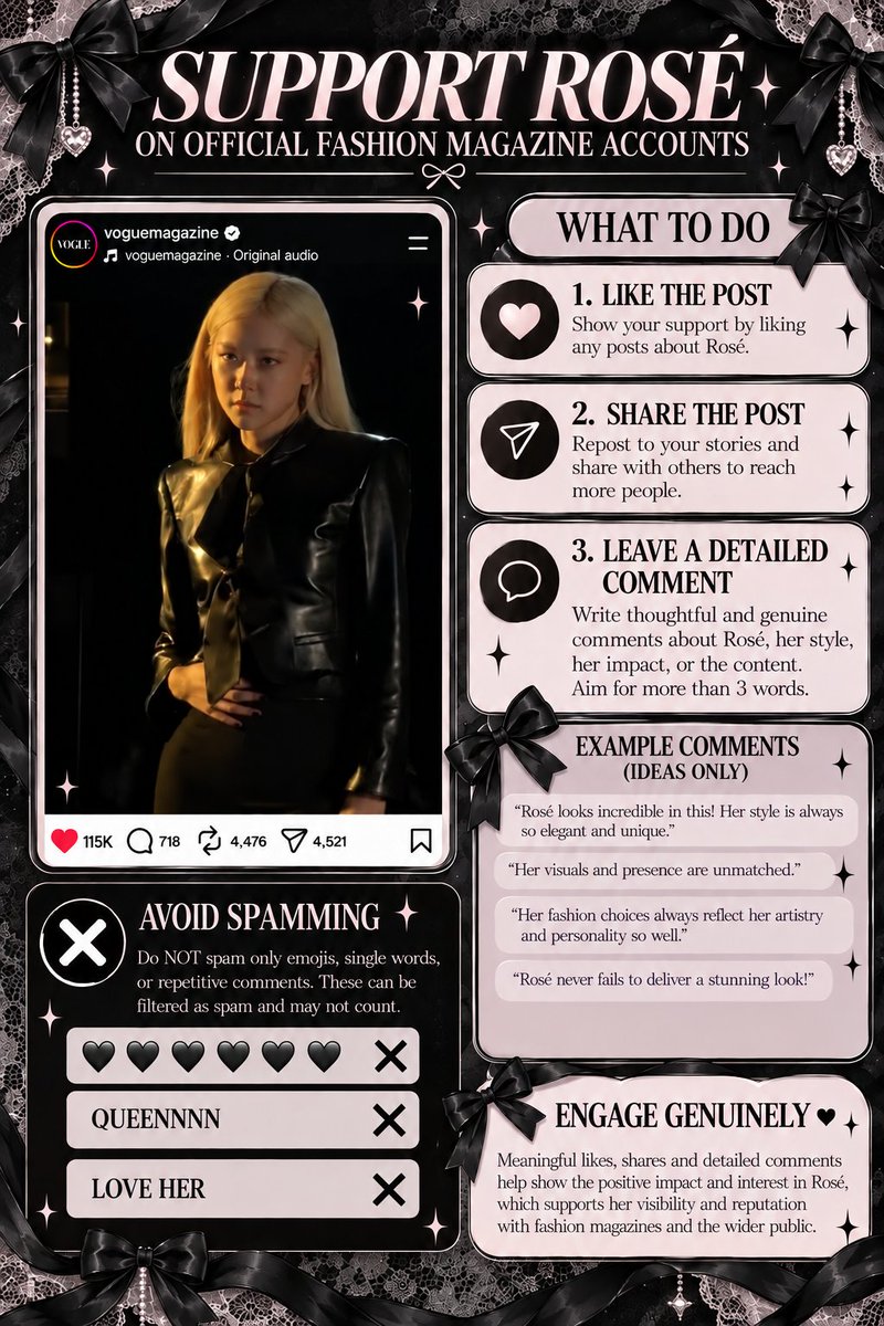 RoseanneData's tweet photo. As of right now, Instagram is the best place to push. Please go to the accounts of Vogue, Elle, and other big fashion/news sites to interact with their posts about Rosé or posts that involve her. 

ROSÉ AT YSL PFW
#ROSÉ #SaintLaurent #ParisFashionWeek https://t.co/6EH3ygXVa0