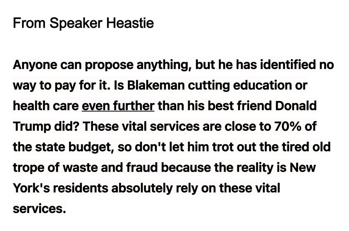 MelissaRusso4NY's tweet photo. What does Assembly Speaker @CarlHeastieNY think of @NassauExec Bruce Blakeman’s proposal to eliminate state income taxes on earners under $100k? Here’s his statement: https://t.co/HcD89RpAJI