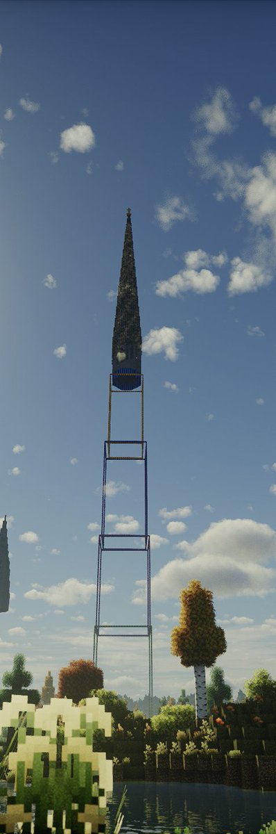 AsInLifeInDeath's tweet photo. In total, the tower will be  around 550 to 600 blocks tall.
The tall point is 256 blocks tall
the rest of the tower is around 30 to 350 blocks tall...

It's going to be MASSIVE! https://t.co/jTz0Z1bHRS