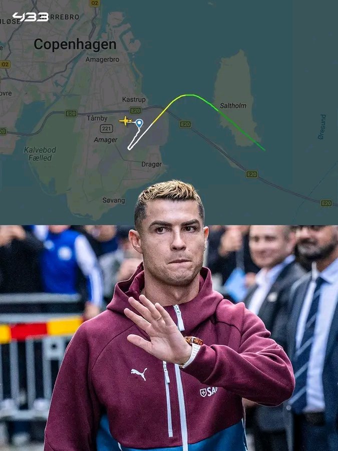 Yassine_XF's tweet photo. 433 :

كريستيانو رونالدو في طريقه حاليًا إلى مدريد ✈️🇪🇸

طائرته أقلعت للتو من كوبنهاغن، ويقترب عدد المتابعين لتتبع الرحلة من 20,000 شخص

وهي حاليًا أكثر رحلة متابعة في العالم 🤯 https://t.co/LQwDJM6dEa