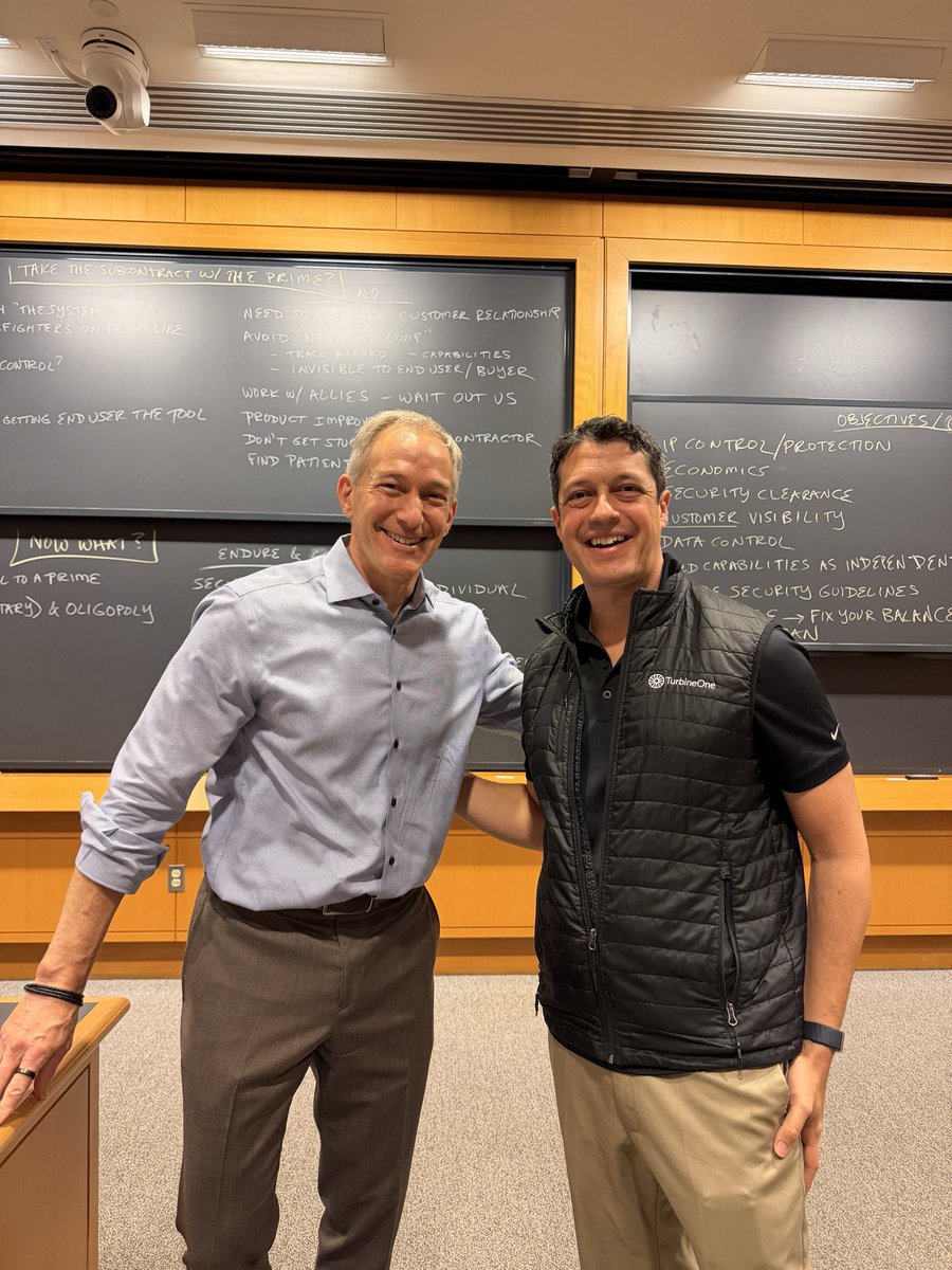 IanKalinT1's tweet photo. Proud to share that @TurbineOneTech is now the subject of a @HarvardHBS case study. 🎓

"TurbineOne: Navigating Growth on the Front Lines," written by @bussgang and James Barnett, is being taught in Launching Technology Ventures, the HBS elective that has trained more than 2,500 founders and startup operators over fifteen years.

The case goes back to one of our earliest and hardest decisions. In 2022, we had our first major Defense contract within reach, but not the facility clearance to do the work directly. Take the fast path as a subcontractor under a prime, or hold out to own the customer relationship and risk the deal entirely?

It's a question every defense tech founder eventually faces, and one where the traditional startup playbook doesn't always hold up.

Thank you for telling our story and for having me. It's an honor to see TurbineOne's journey become part of how the next generation of founders learns to build.

#HarvardBusinessSchool