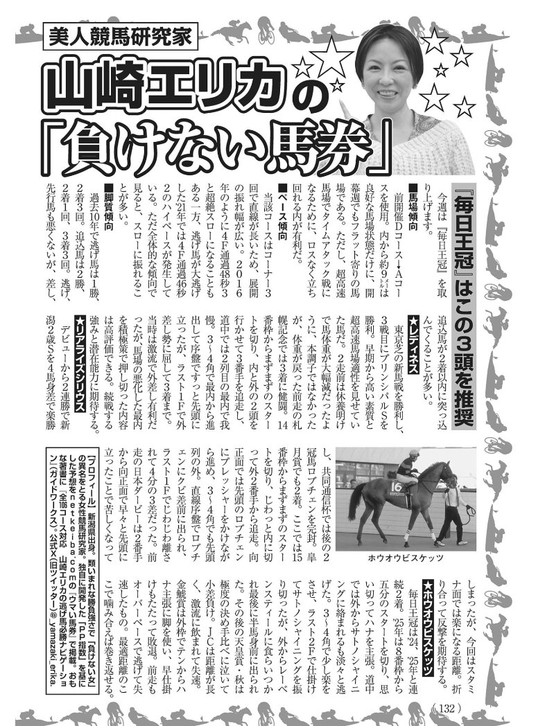 haigouya's tweet photo. 先週は休刊日だったので無かったのですが、今週は毎日王冠…
1頭目に追込み一辺倒の3歳馬を挙げちゃう時点でこれはヤバい気がしますw

#毎日王冠　#デスコラム https://t.co/PoDeljCGw3