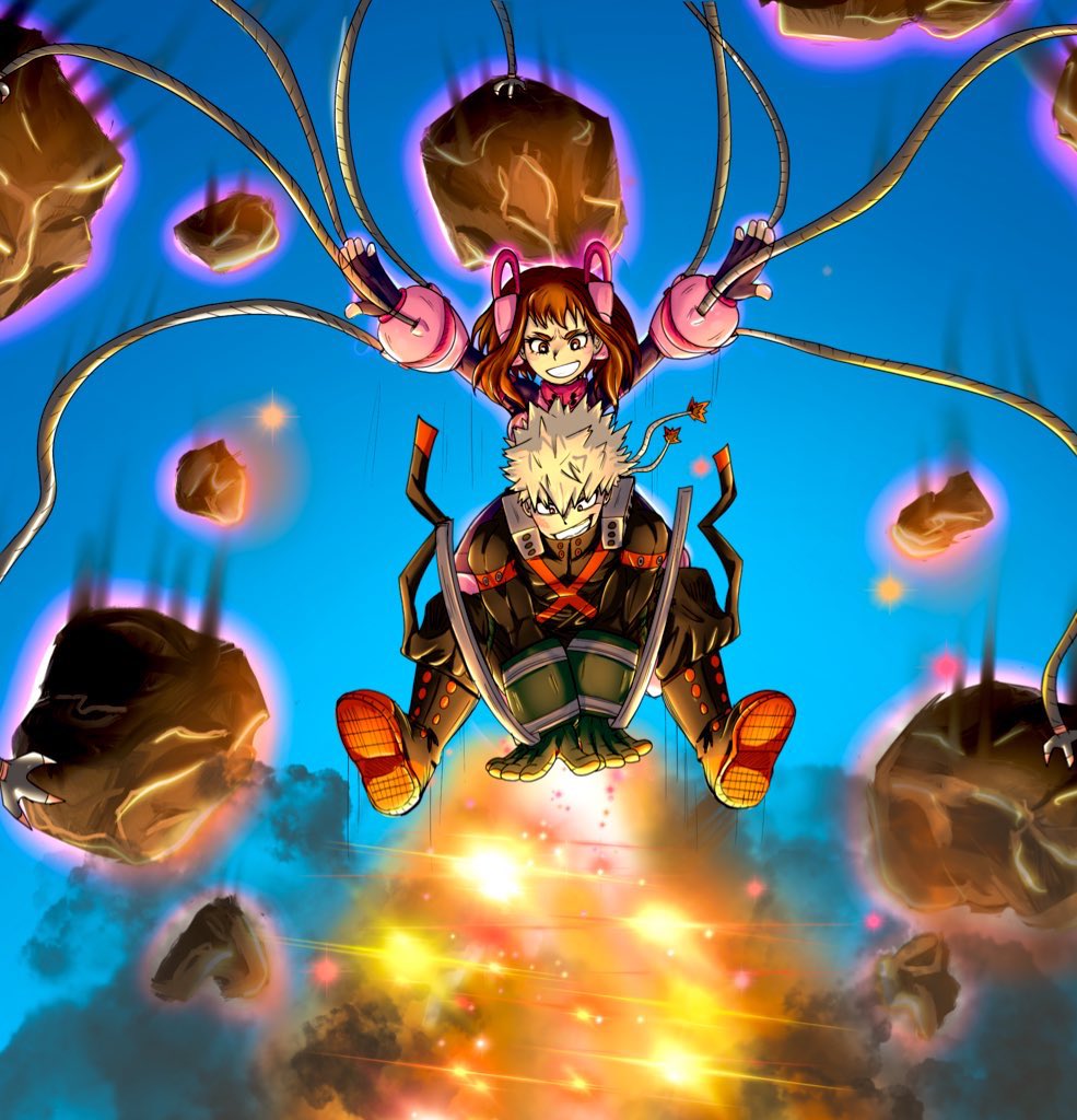 Cicko_Bee's tweet photo. #kacchako the Comet meteor shower. This was one of my first that I’ve posted on X and it was because i believed their combos would have been epic and i believed they deserved to show off! https://t.co/KRet8cQgYM