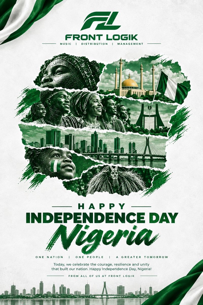 Consultocheme's tweet photo. Today, we celebrate our strength, resilience, creativity, and the spirit that keeps us moving forward. From every dream to every achievement, we remain One Nation. One People. One Future. 
Happy 66th Independence Day, Nigeria!
— FRONT LOGIK 🇳🇬
#HappyIndependenceDay #NigeriaAt66 https://t.co/Q7I8kQTXFm