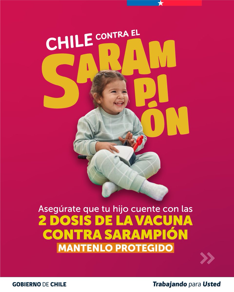 Salud_Responde's tweet photo. #ChileContraElSARAMPIÓN
💉Tu hijo/a tiene las 2 dosis de vacuna contra el Sarampión?
Se aplican a los 12 y a los 36 meses.
📆Si tienes dudas o no lo recuerdas puedes ingresar a https://t.co/1rqo4hTcfI
📞 600 360 7777
🌐 https://t.co/KaWaAta7mL https://t.co/4EcIveugTu
