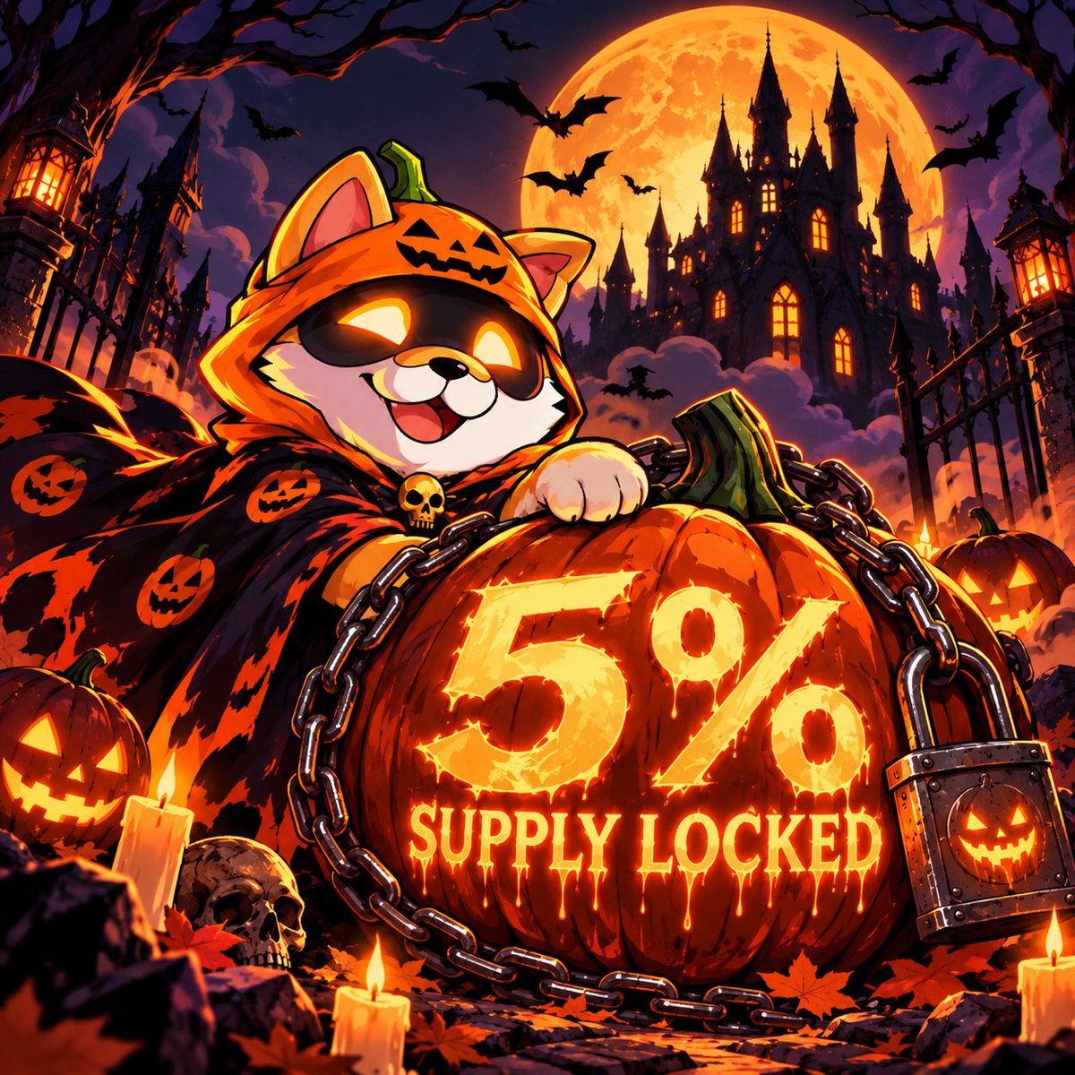 HallowInuX's tweet photo. Just locked another 2% supply from DEV buybacks until past Halloween

https://t.co/zYPmAtGqHr

That's 5% total! https://t.co/OtTCAp2jUZ