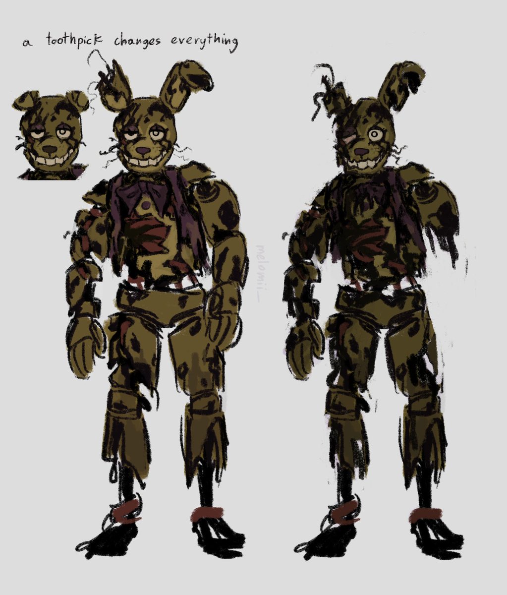 melomii_'s tweet photo. (AU) more vincent springtrap, made a few changes to his face. Also did his post-fire fit https://t.co/OR8OHm4XUZ