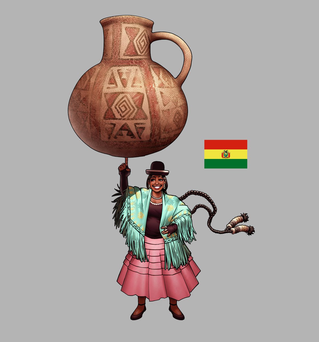 kyo_yukanna_'s tweet photo. Drew a Bolivian Cholita https://t.co/fq7Y9MgISc
