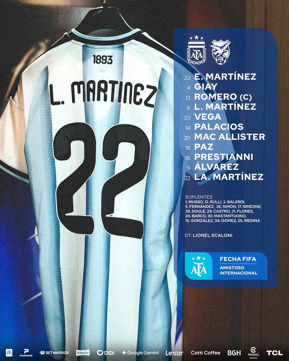 golandpop's tweet photo. ✅ ¡FORMACIÓN! Sumate a la previa de #Argentina - #Bolivia en Córdoba por un nuevo partido amistoso internacional

📻 EN VIVO junto a la Cadena @golandpop en @ContinentalCba 103.5 FM en Córdoba y más de 100 radios de Argentina 📲 https://t.co/JebWhUZheV https://t.co/g15xgPQr6w