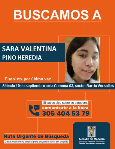 medinathebarrio's tweet photo. Por favor difundir. Es una estudiante de un colegio de Manrique donde trabaja mi hermana.
#Medellín https://t.co/yyEm9SVbEk
